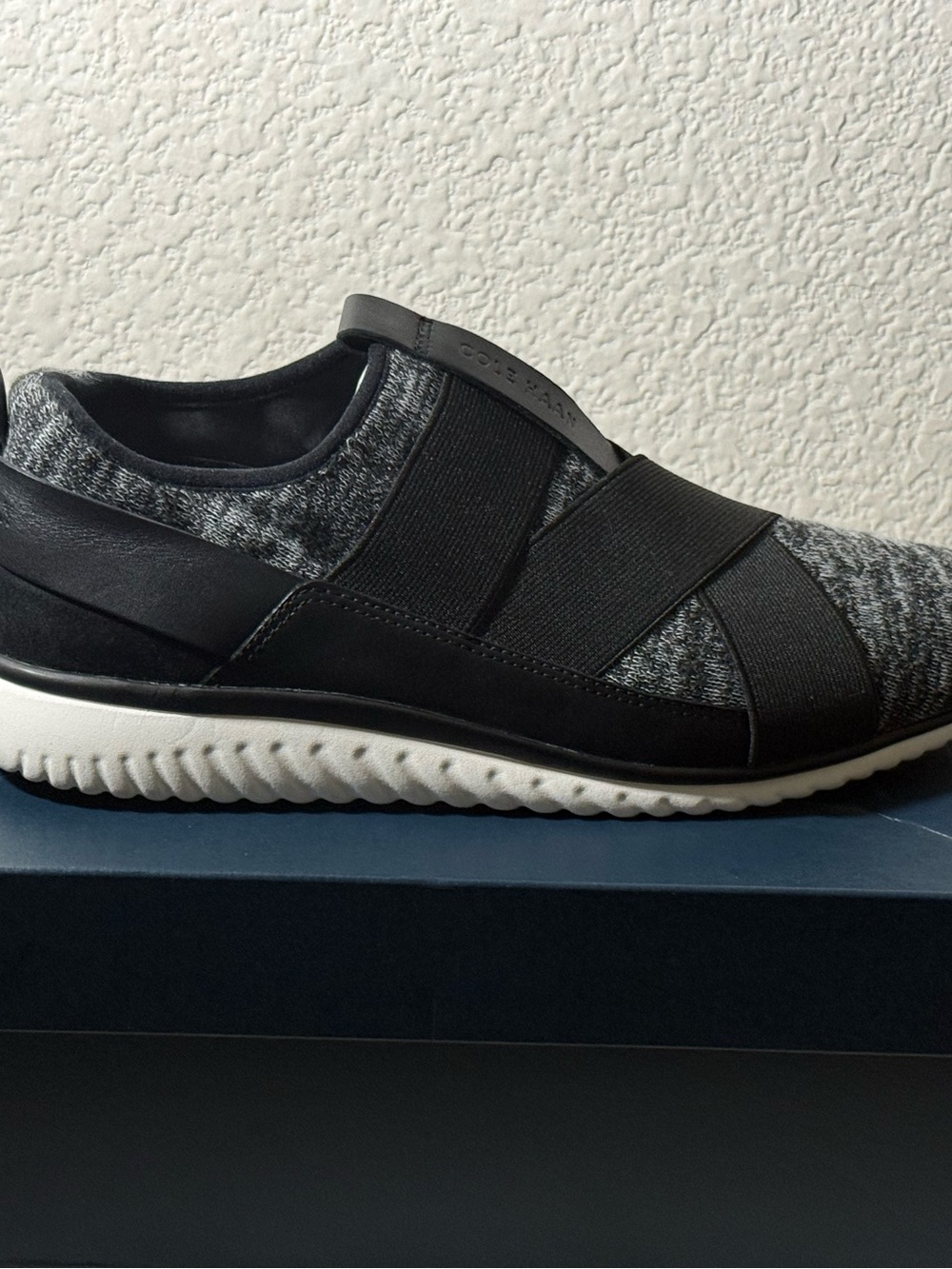 Cole Haan Women’s Slip-On Knit Sneakers in Gray and Black - Picture 6 of 9